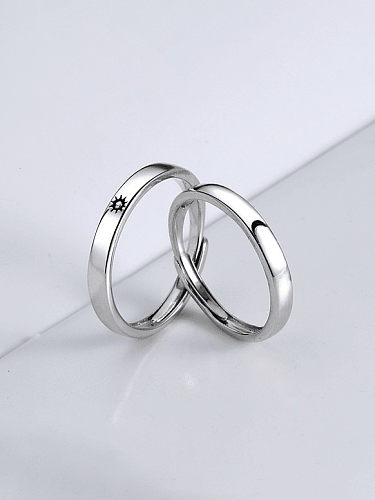 925 Sterling Silver Moon Minimalist Couple Ring