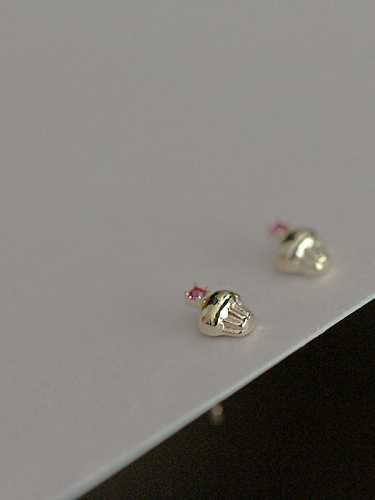 Boucles d'oreilles géométriques Dainty en argent sterling 925 avec oxyde de zirconium