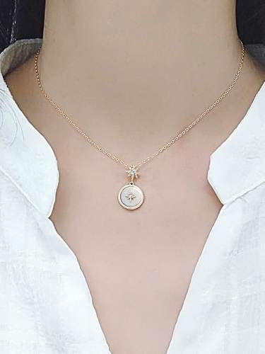 925 Sterling Silver Shell Star Minimalist Necklace