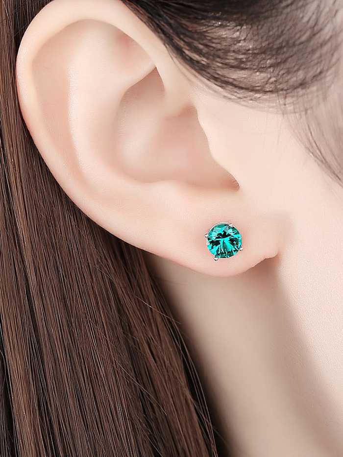 925 Sterling Silver Cloisonne Geometric Minimalist Stud Earring