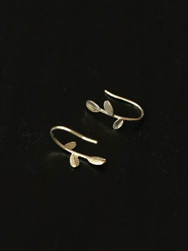 925 Sterling Silver Leaf Dainty Stud Earring
