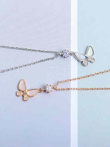 925 Sterling Silver Shell Butterfly Minimalist Necklace