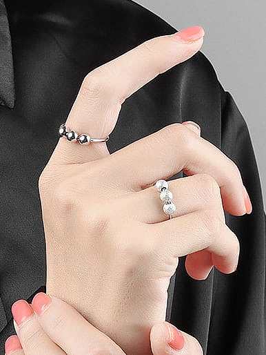 925 Sterling Silver Rotating Round Minimalist Bead Ring