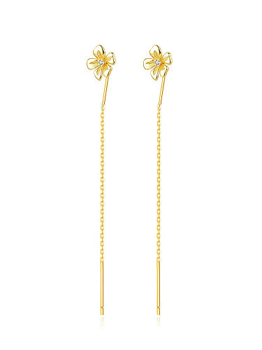 Boucle d'oreille enfileur minimaliste fleur en argent sterling 925