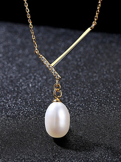Nouveau collier de perles naturelles en argent pur avec zircon AAA