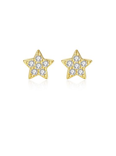 925 Sterling Silver Cubic Zirconia Star Minimalist Stud Earring