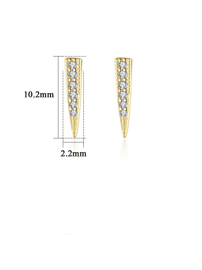 925 Sterling Silver Cubic Zirconia Geometric Minimalist Stud Earring