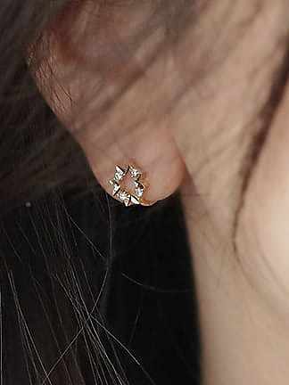 Boucles d'oreilles minimalistes en argent sterling 925 avec zircone cubique
