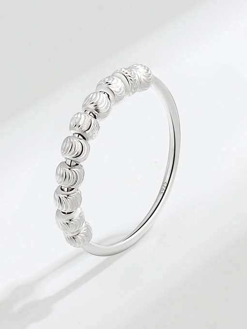 Anel de anel minimalista giratório de prata esterlina 925 com miçangas geométricas