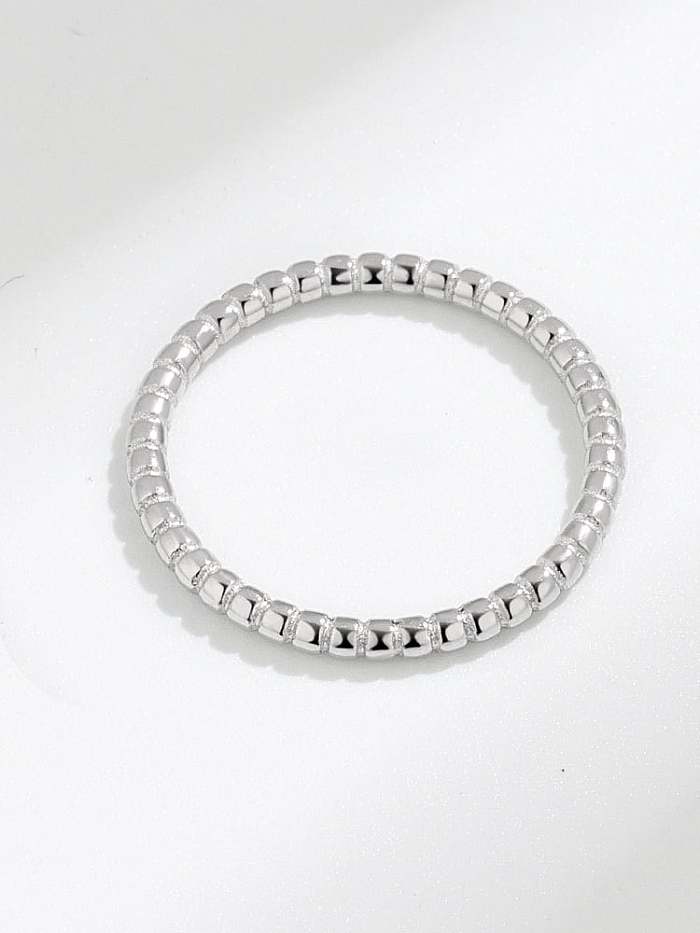925 Sterling Silver Bead Geometric Minimalist Band Ring
