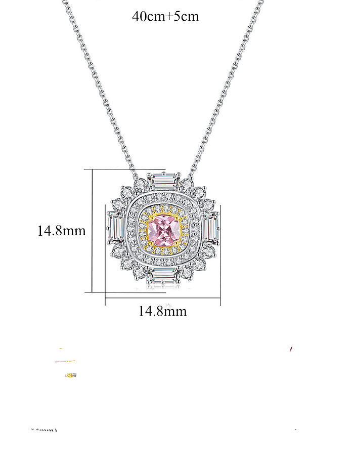 925 Sterling Silver Cubic Zirconia Flower Minimalist Necklace