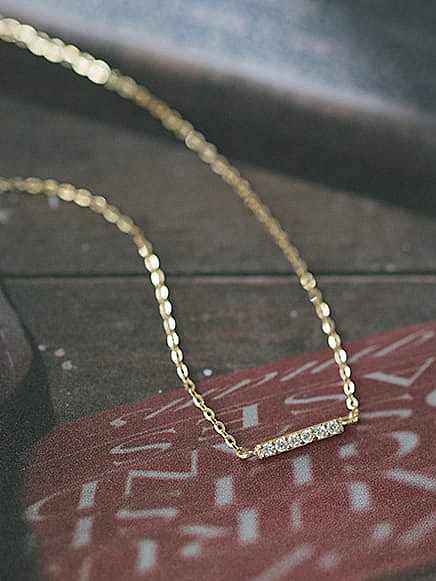 925 Sterling Silver Rhinestone Geometric Minimalist Link Bracelet