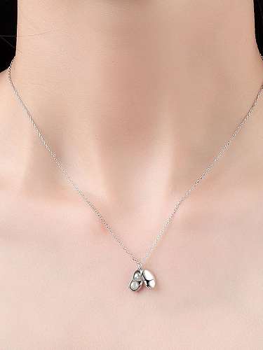 925 Sterling Silver Imitation Pearl Minimalist Irregular Pendant