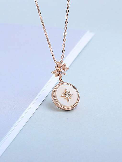 925 Sterling Silver Shell Star Minimalist Necklace