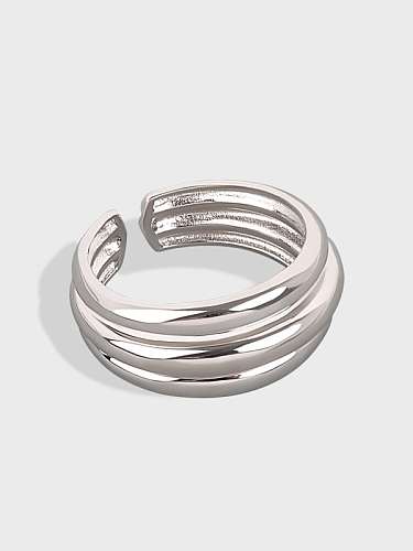 Bague minimaliste géométrique en argent sterling 925