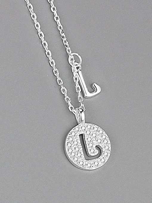 925 Sterling Silver Cubic Zirconia Letter Minimalist Necklace