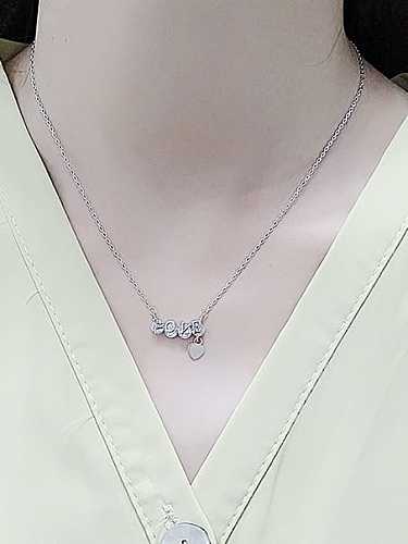925 Sterling Silver Cubic Zirconia Heart Minimalist Necklace