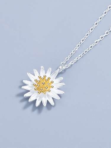 Collier minimaliste fleur en argent sterling 925