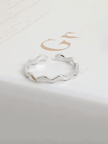 Bague minimaliste géométrique en argent sterling 925