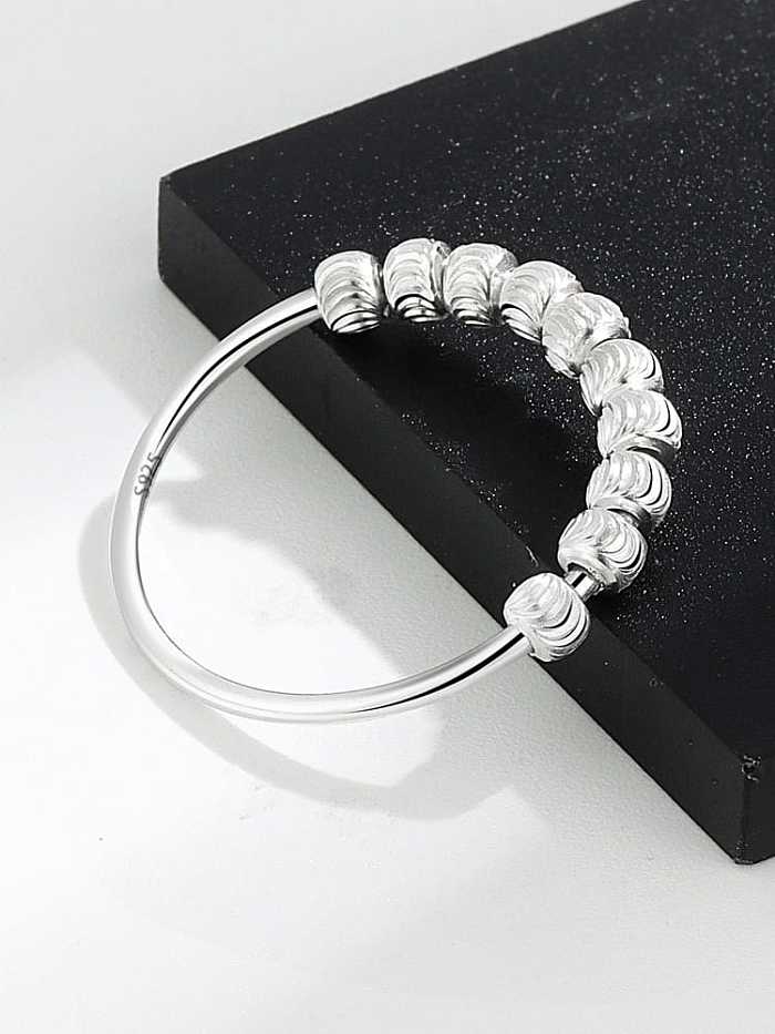 925 Sterling Silver Rotate Bead Geometric Minimalist Band Ring