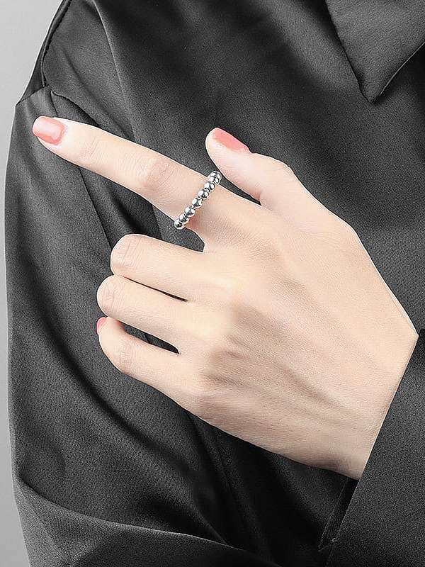 925 Sterling Silver Round Minimalist Bead Ring