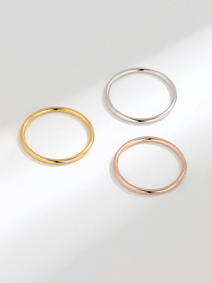 925 Sterling Silver Geometric Minimalist Band Ring
