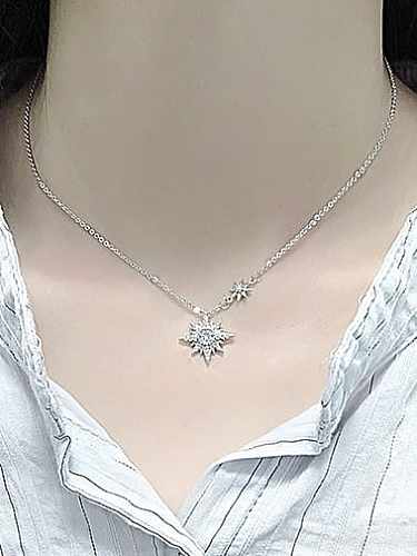 925 Sterling Silver Cubic Zirconia Star Dainty Necklace