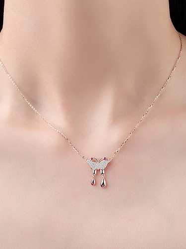 925 Sterling Silver Cubic Zirconia Minimalist Butterfly Pendant