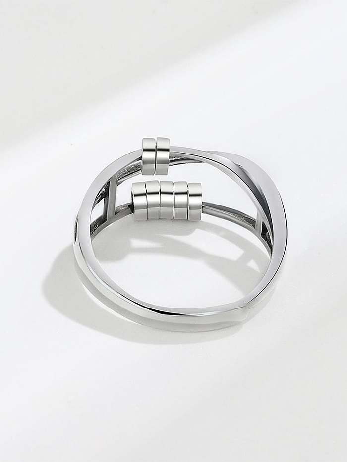 925 Sterling Silver Geometric Minimalist Rotating Stackable Ring