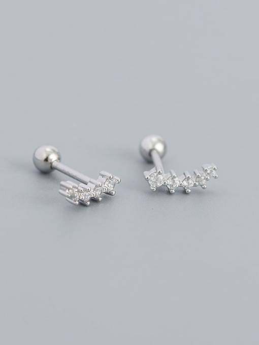 925 Sterling Silver Cubic Zirconia Geometric Dainty Stud Earring