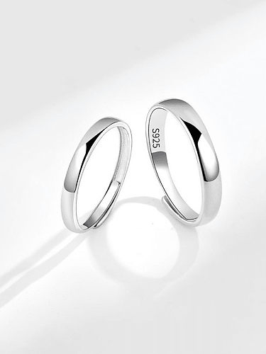 Anel de casal minimalista geométrico prata esterlina 925
