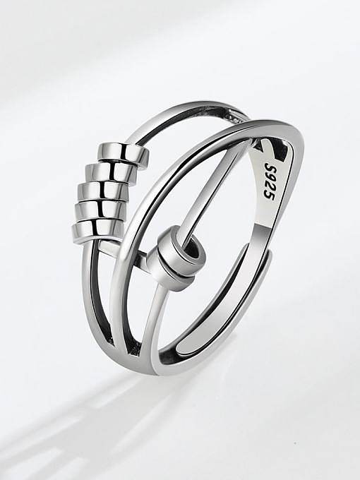 925 Sterling Silver Geometric Minimalist Rotating Stackable Ring