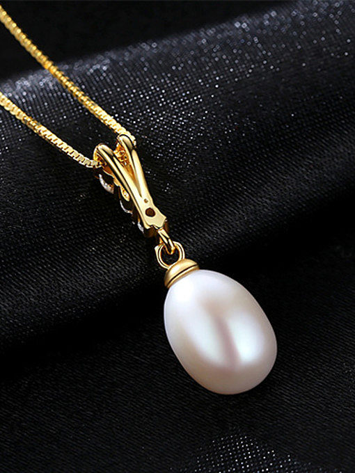 Sterling Silver 8-9mm Freshwater Pearl Pendant Necklace