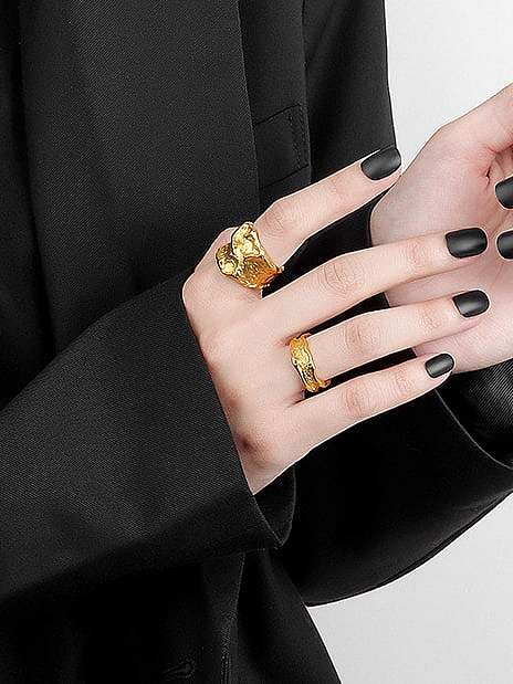 925 Sterling Silver Irregular Vintage Band Ring