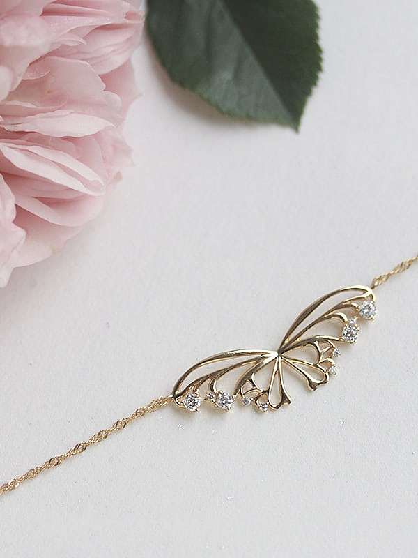925 Sterling Silver Hollow Butterfly Minimalist Necklace