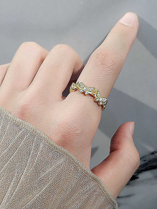 925 Sterling Silver Cubic Zirconia Butterfly Minimalist Band Ring