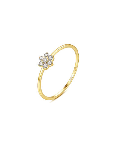 925 Sterling Silver Flower Minimalist Band Ring