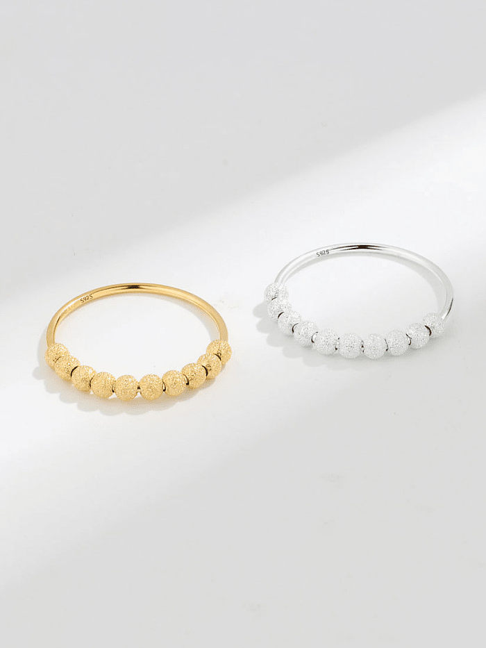 925 Sterling Silver Bead Geometric Minimalist Bead Ring