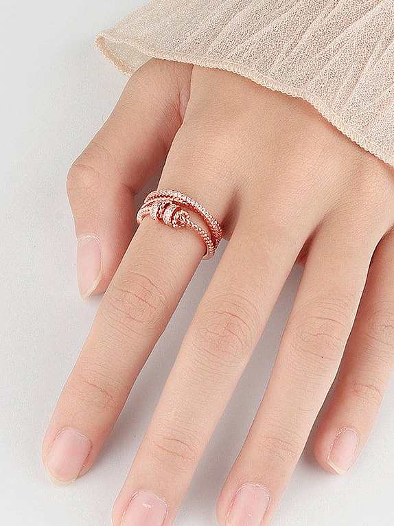 Geometrischer, minimalistischer, stapelbarer Ring aus 925er Sterlingsilber mit Zirkonia