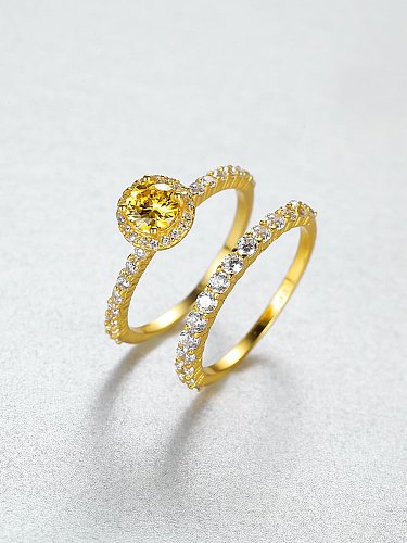 Geometrischer zierlicher stapelbarer Ring aus 925er Sterlingsilber mit Zirkonia