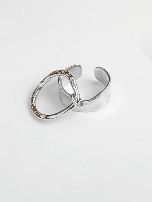925 Sterling Silver Geometric Hip Hop Stackable Ring