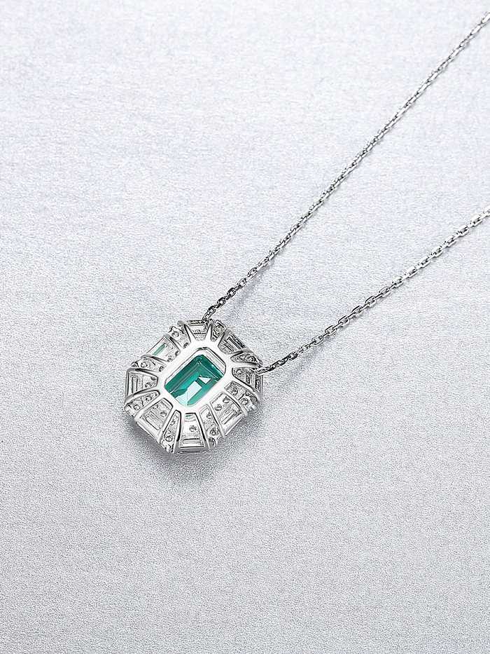 925 Sterling Silver Cubic Zirconia Geometric Trend Necklace