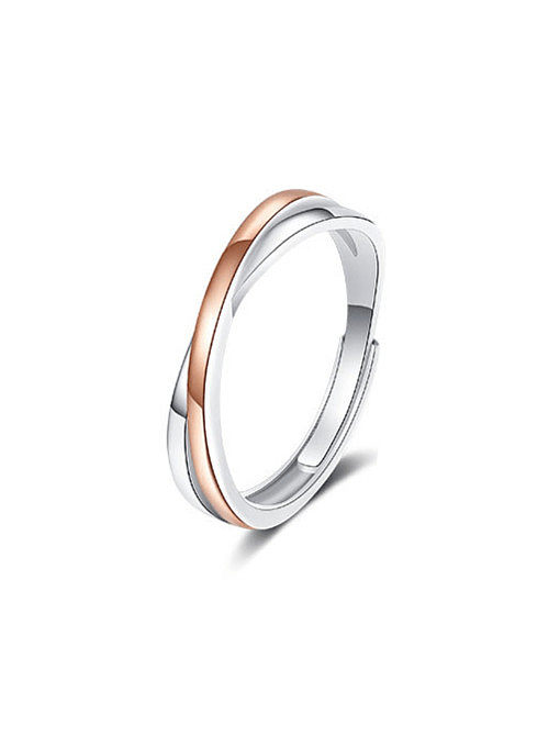 925 Sterling Silver Cross Minimalist Couple Ring