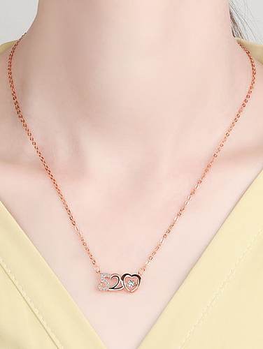 925 Sterling Silver Cubic Zirconia Heart Minimalist Necklace