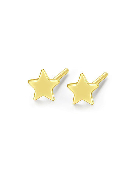 925 Sterling Silver Pentagram Minimalist Stud Earring