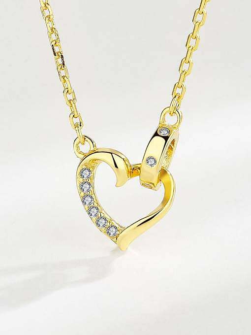 925 Sterling Silver Cubic Zirconia Heart Minimalist Necklace