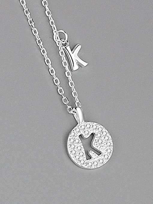 925 Sterling Silver Cubic Zirconia Letter Minimalist Necklace