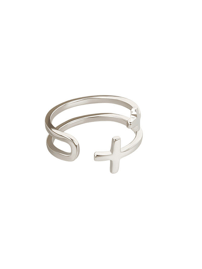 925 Sterling Silver Cross Minimalist Stackable Ring