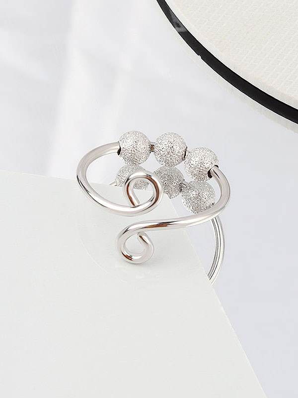 Geometrischer, minimalistischer Perlenring aus 925er Sterlingsilber