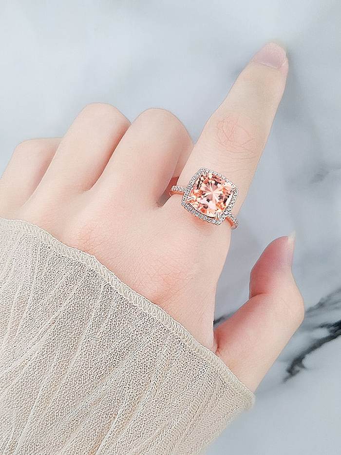 925 Sterling Silver Cubic Zirconia Geometric Dainty Band Ring